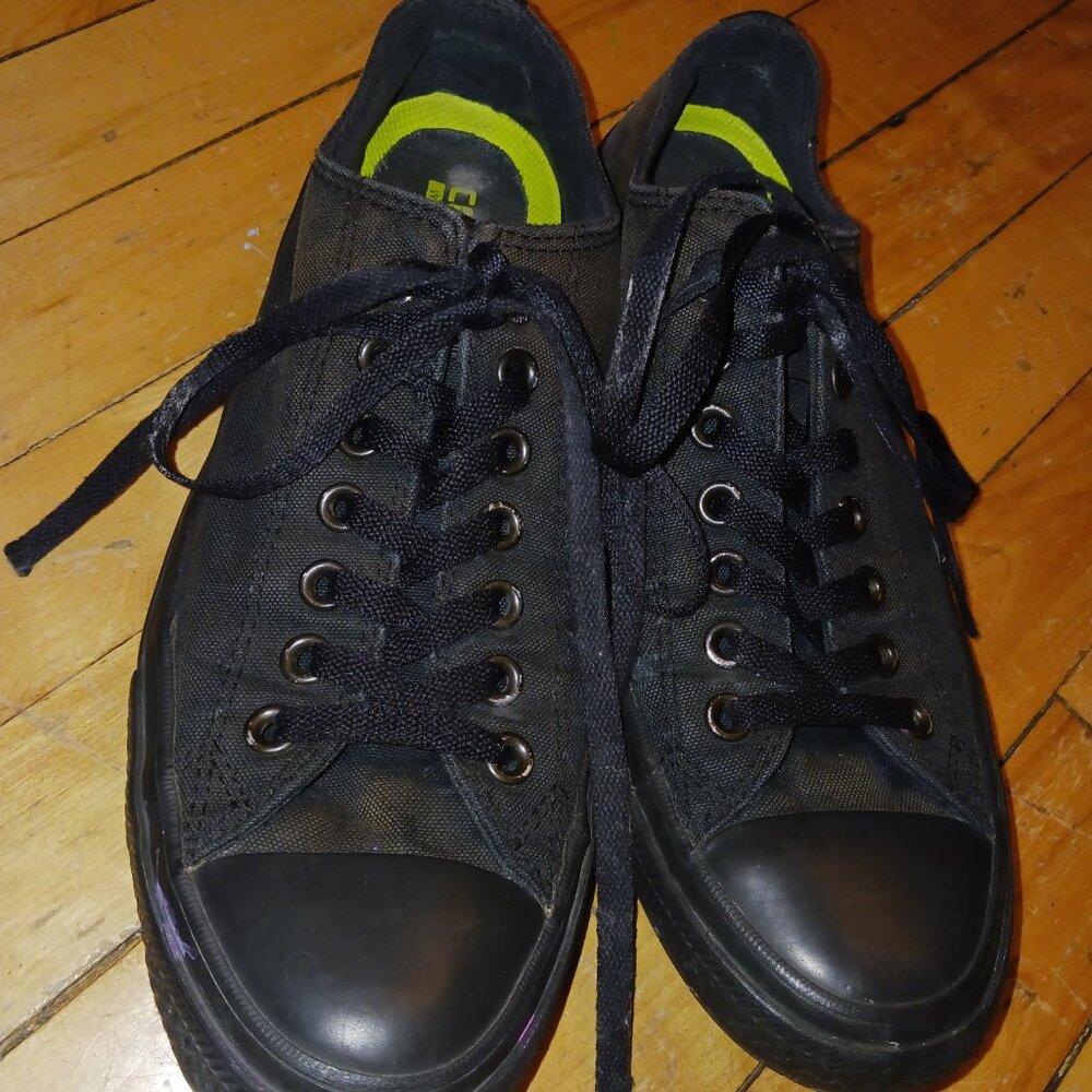 Converse Chuck Taylor II‎ All Star Low Black Lunarlon M 8.5 W 10.5 Monochrome